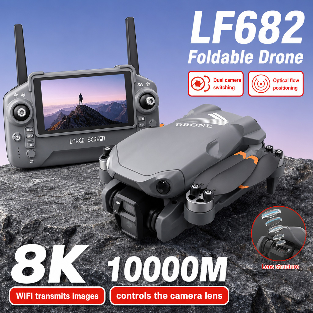 Aerial Photo LF682 Drone 8K HD - Drone Controller Screen ulasan dan harga